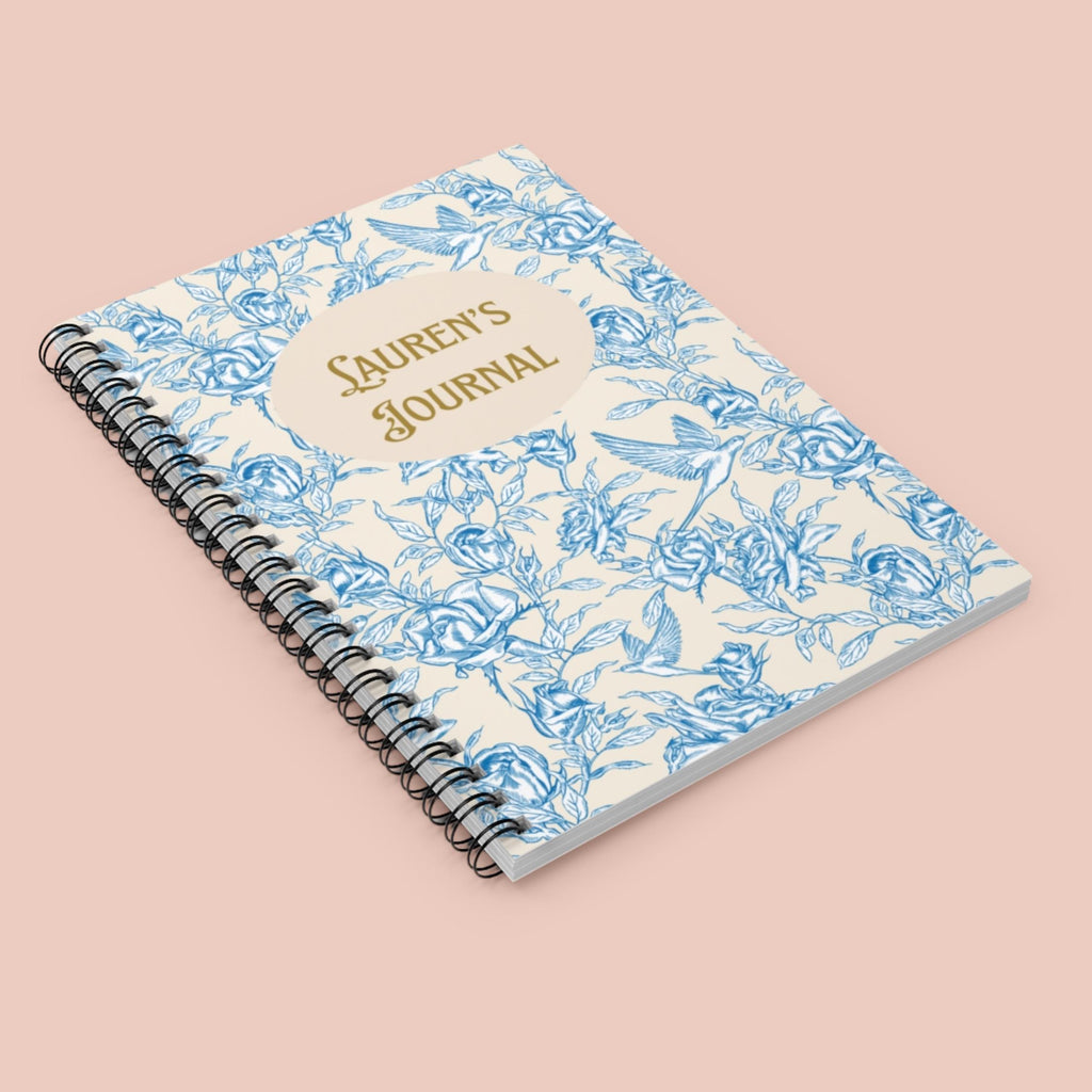 Personalized Name Journal Toile Floral Notebook