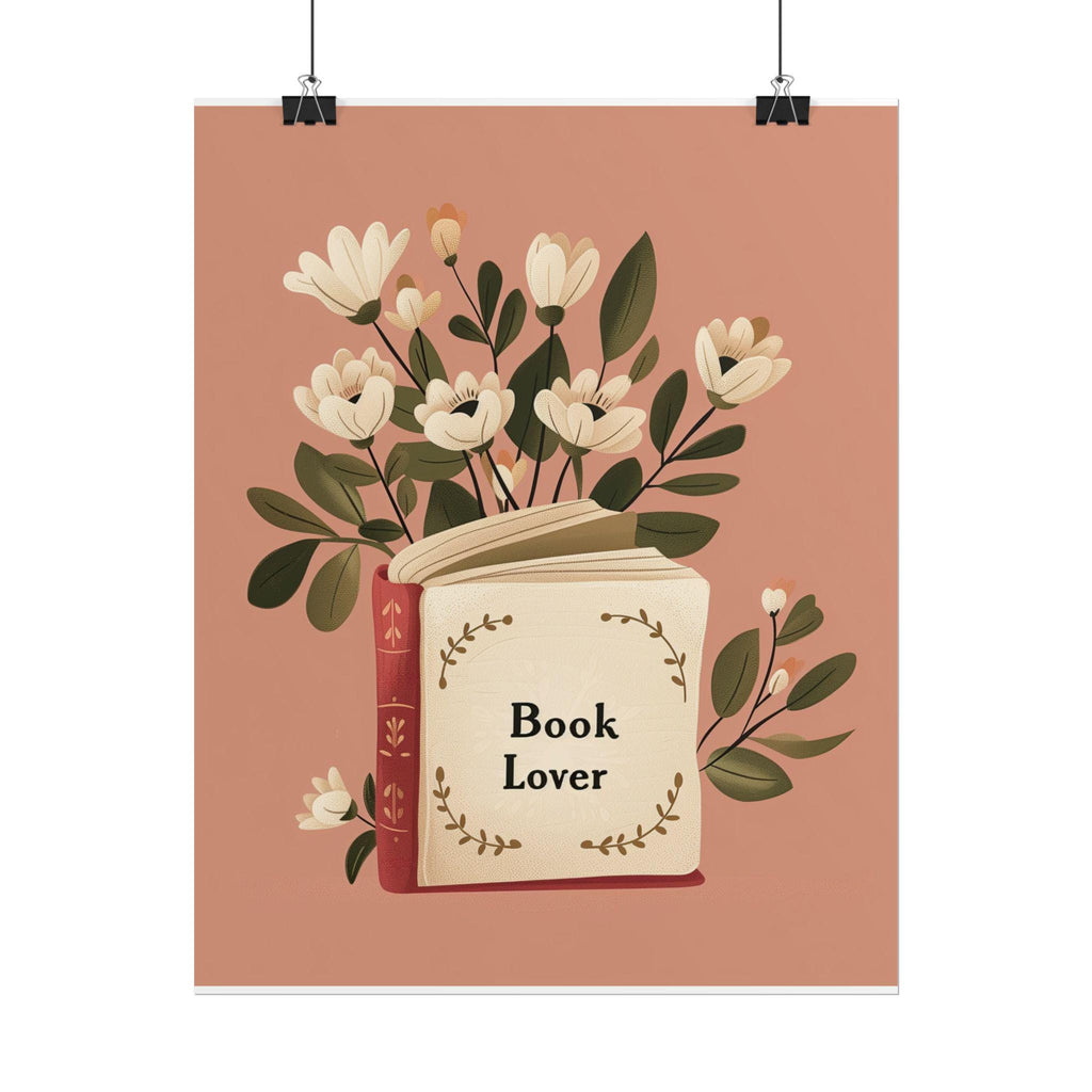 Book Lover Wall Art Print- Floral Bookish Decor