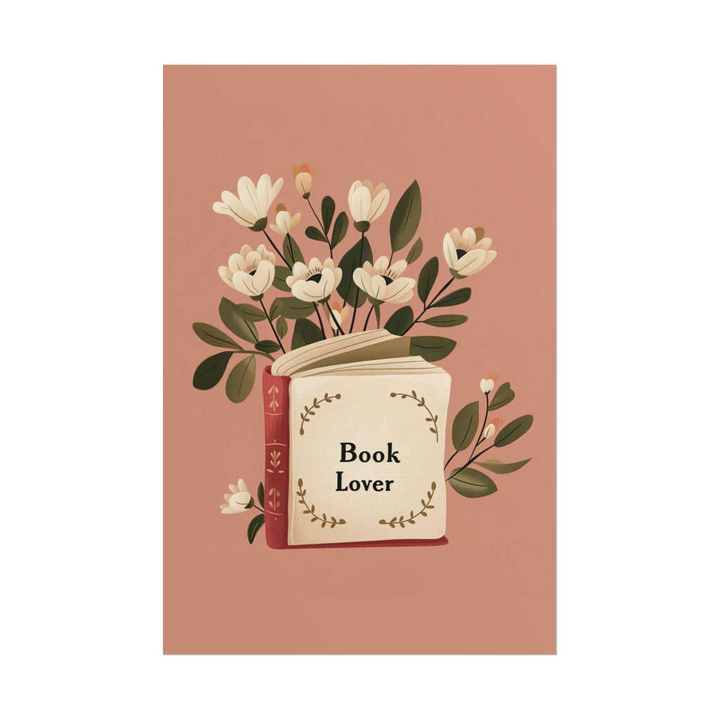 Book Lover Wall Art Print- Floral Bookish Decor