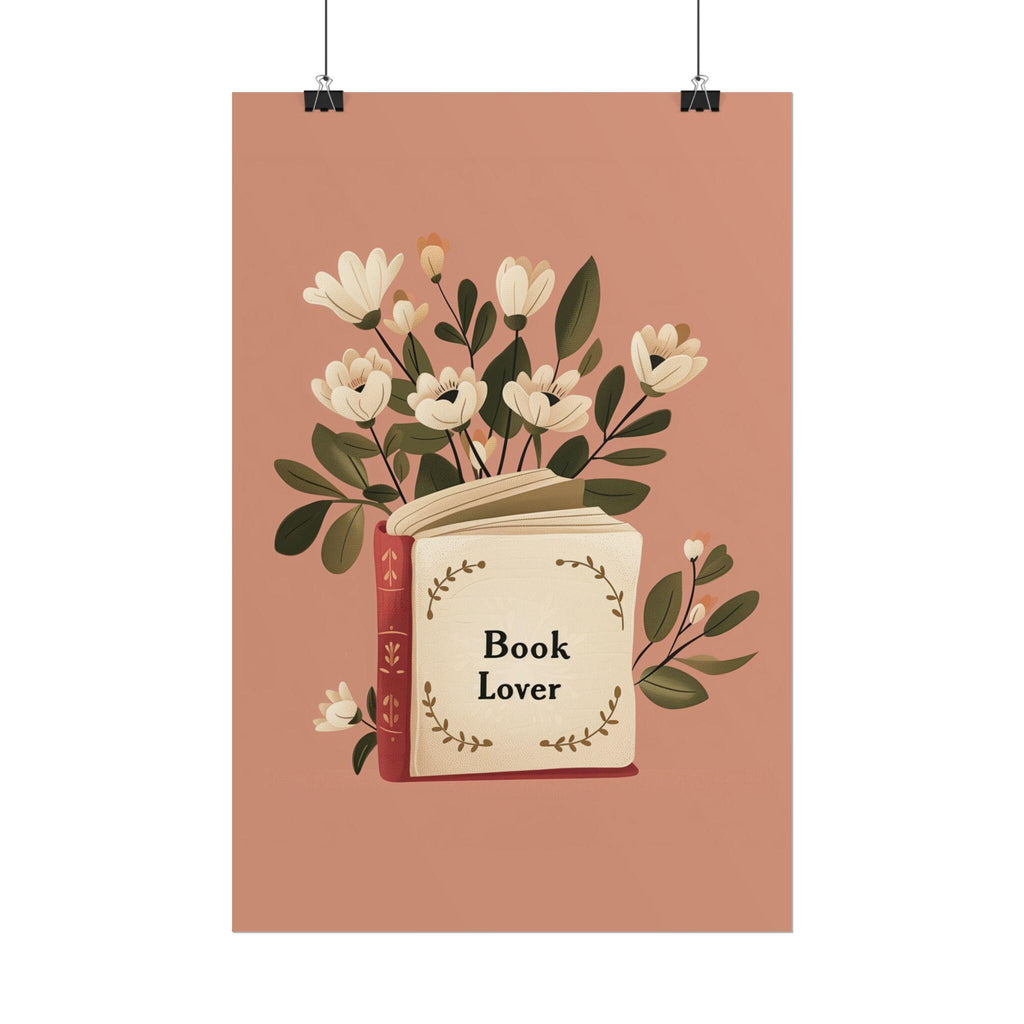 Book Lover Wall Art Print- Floral Bookish Decor
