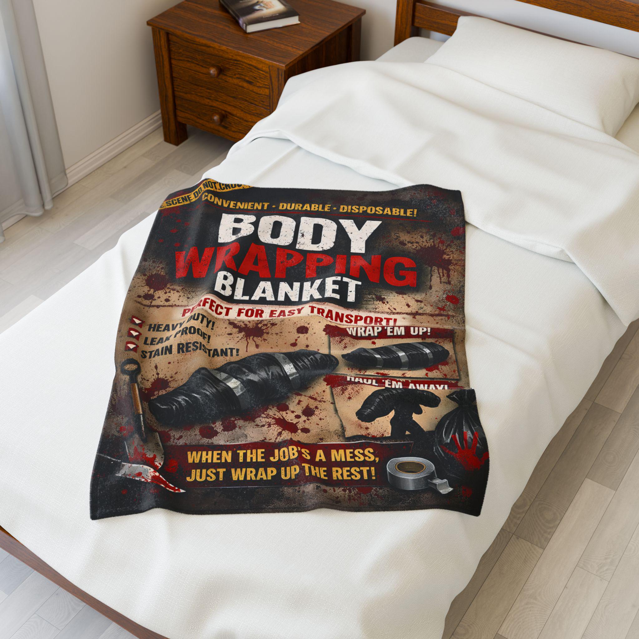 Funny True Crime Blanket Body Wrapping Blanket-Velveteen Plush Throw