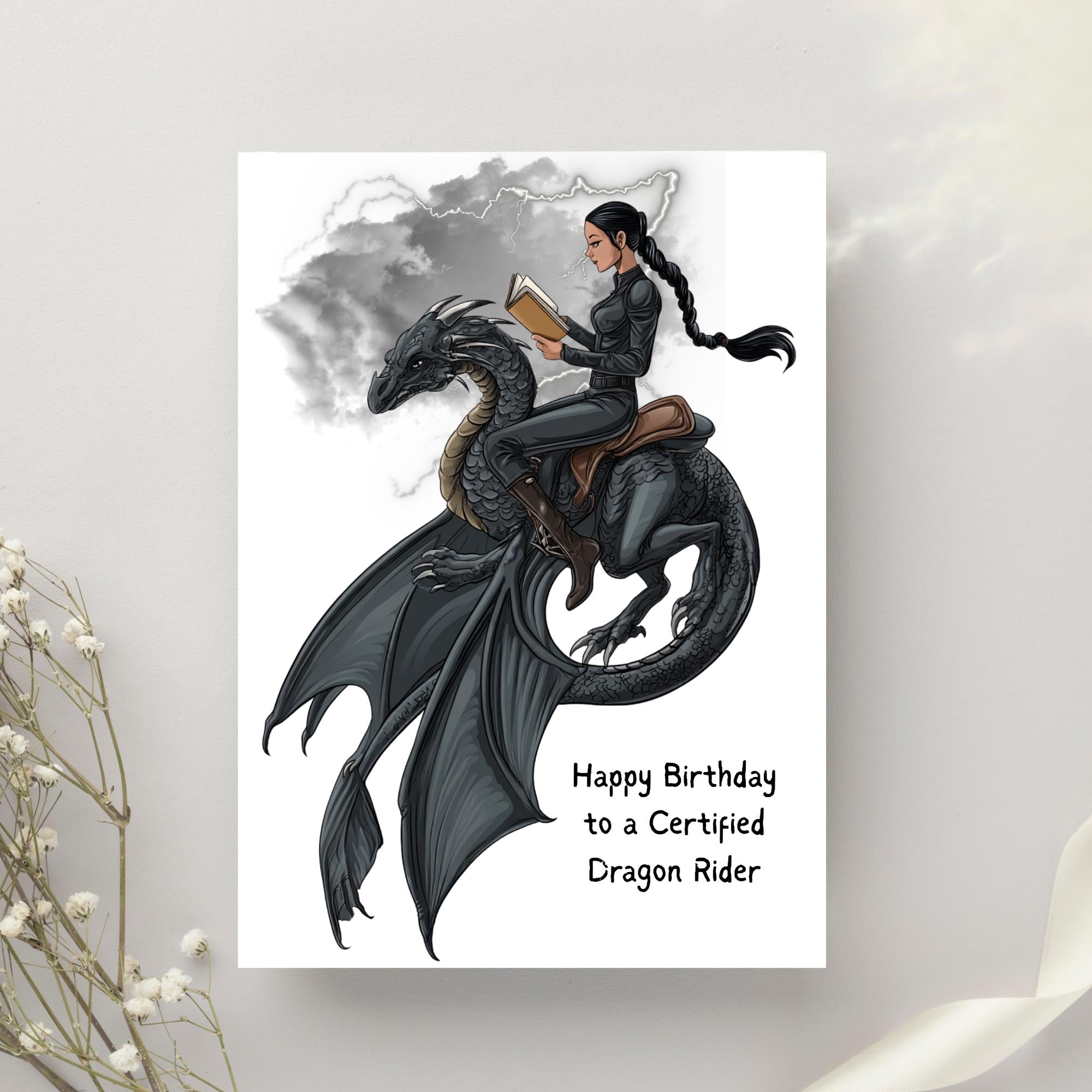 Fourth Wing Inspired Dragon Rider Card-Fantasy Reader Birthday Card