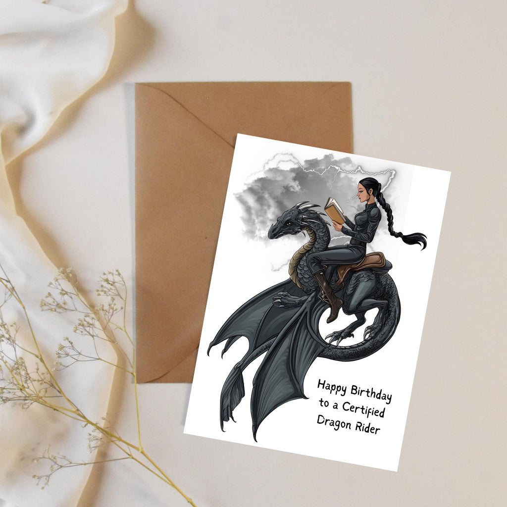 Fourth Wing Inspired Dragon Rider Card-Fantasy Reader Birthday Card