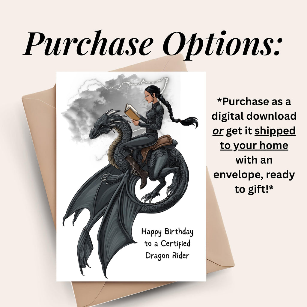 Fourth Wing Inspired Dragon Rider Card-Fantasy Reader Birthday Card