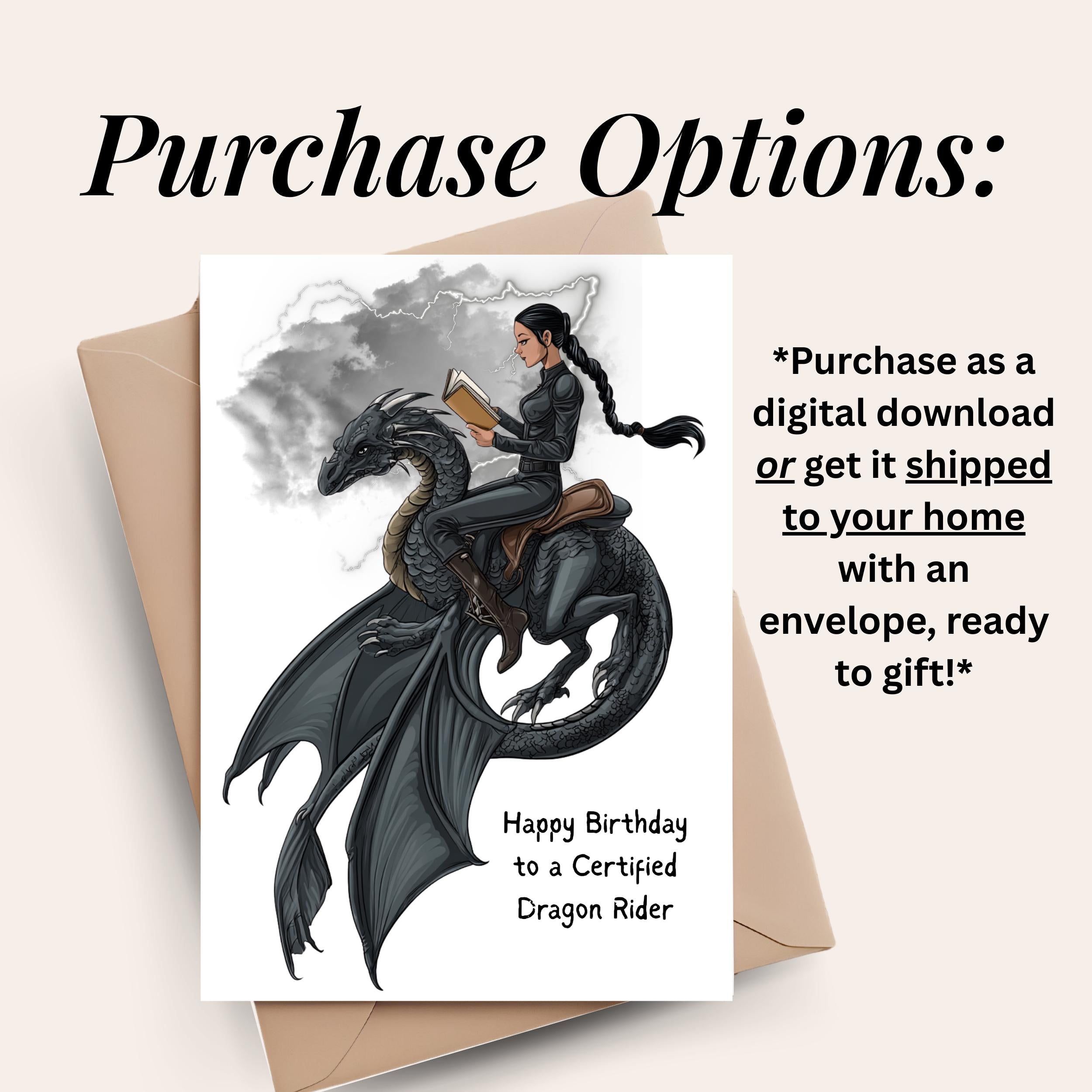 Fourth Wing Inspired Dragon Rider Card-Fantasy Reader Birthday Card