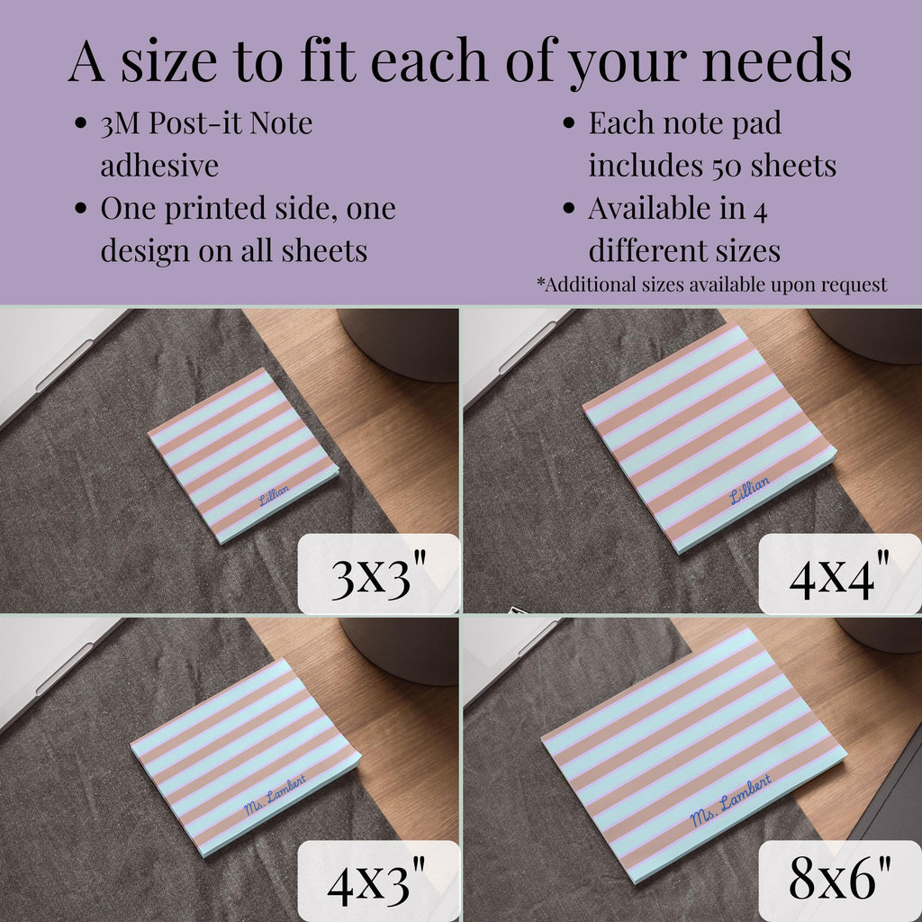 Personalized Teacher Sticky Notes-Custom Name Post Its