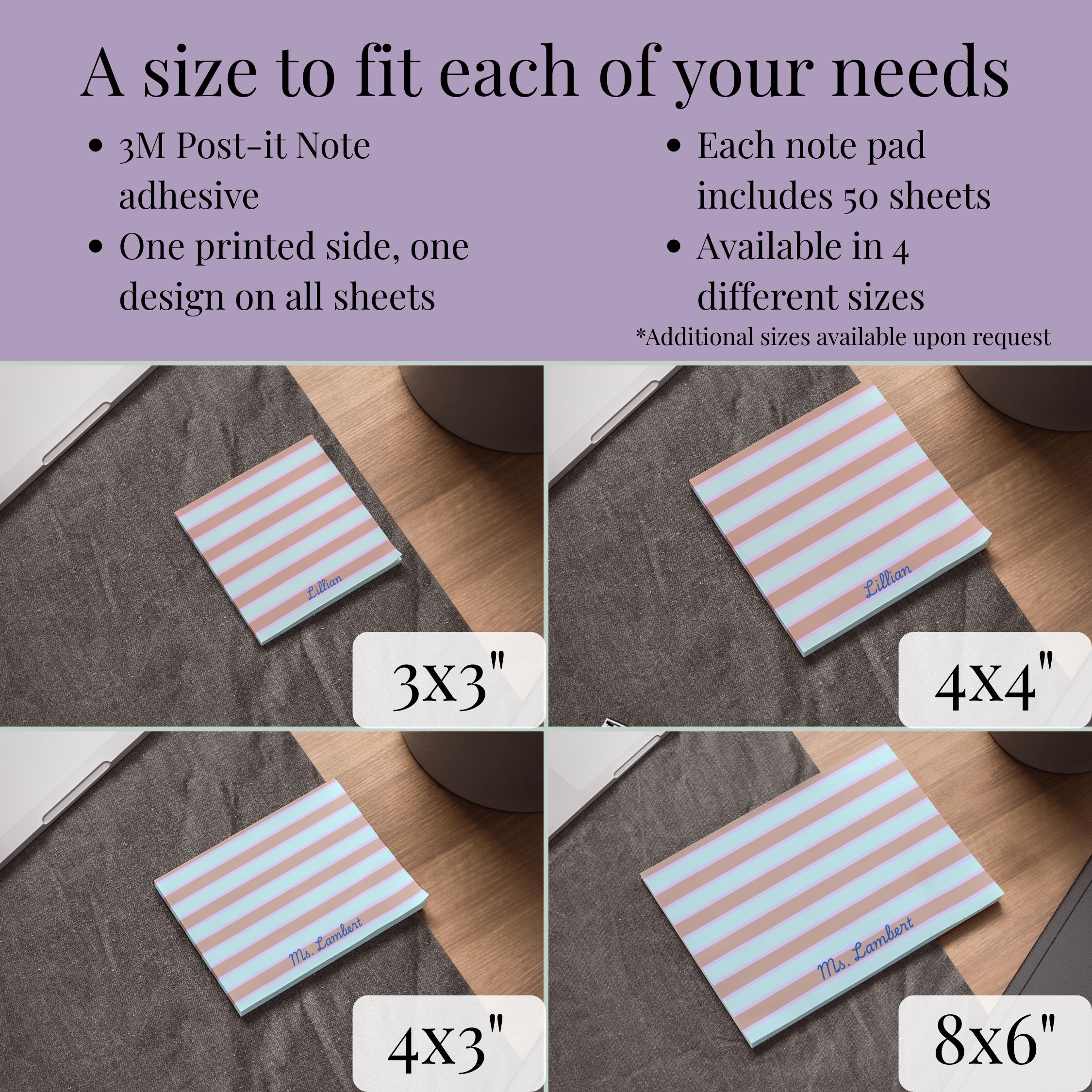 Personalized Teacher Sticky Notes-Custom Name Post Its