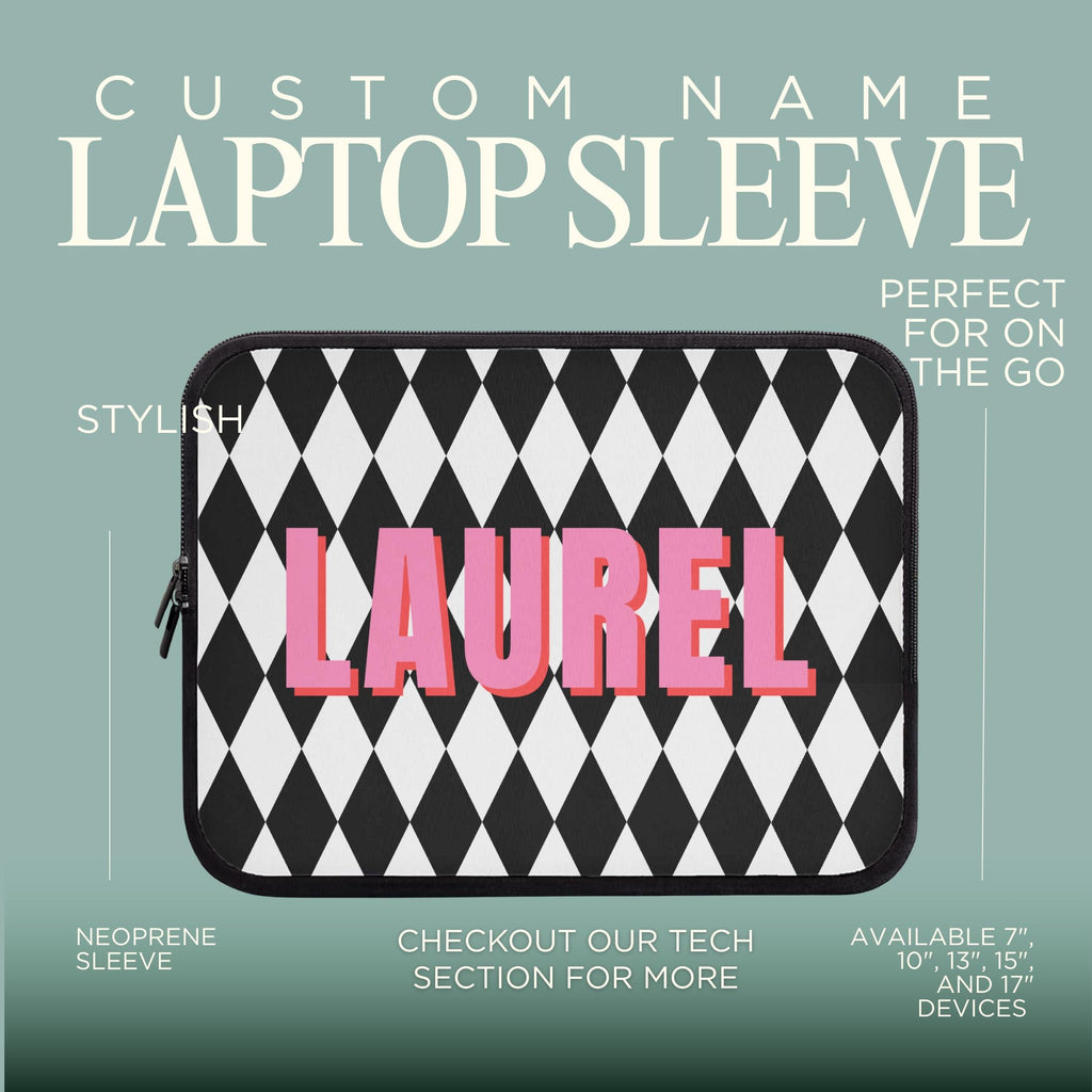 Personalized Laptop Sleeve-Neoprene Case Diamond Pattern