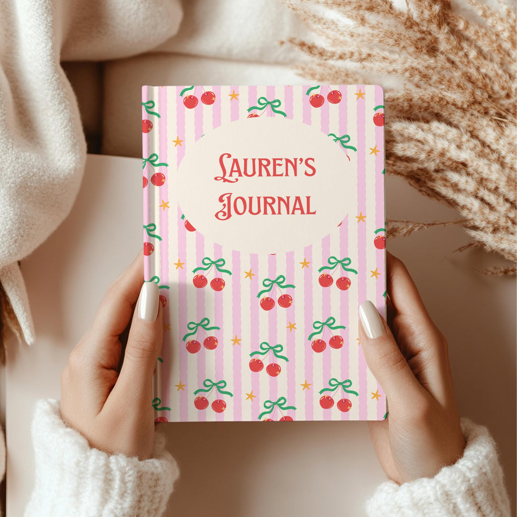 Personalized Cherry Journal Custom Name Notebook