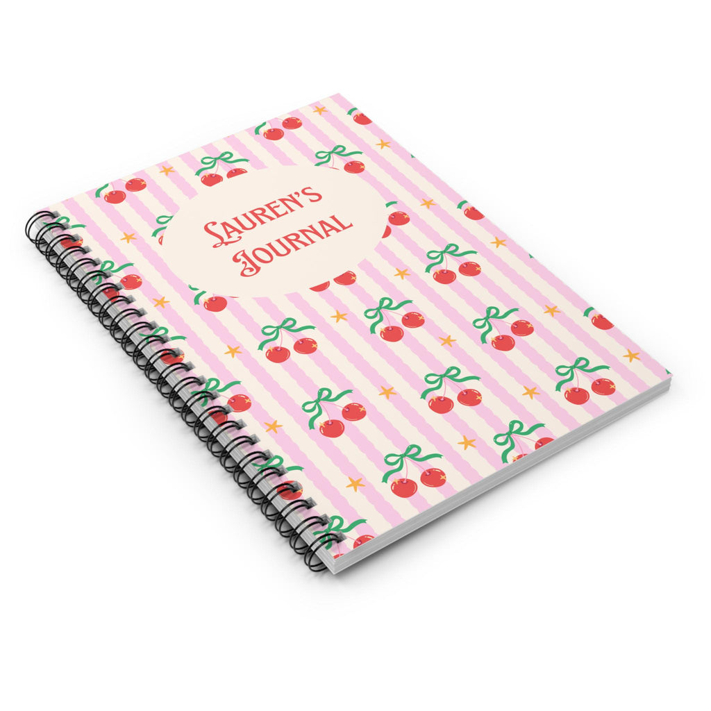 Personalized Cherry Journal Custom Name Notebook