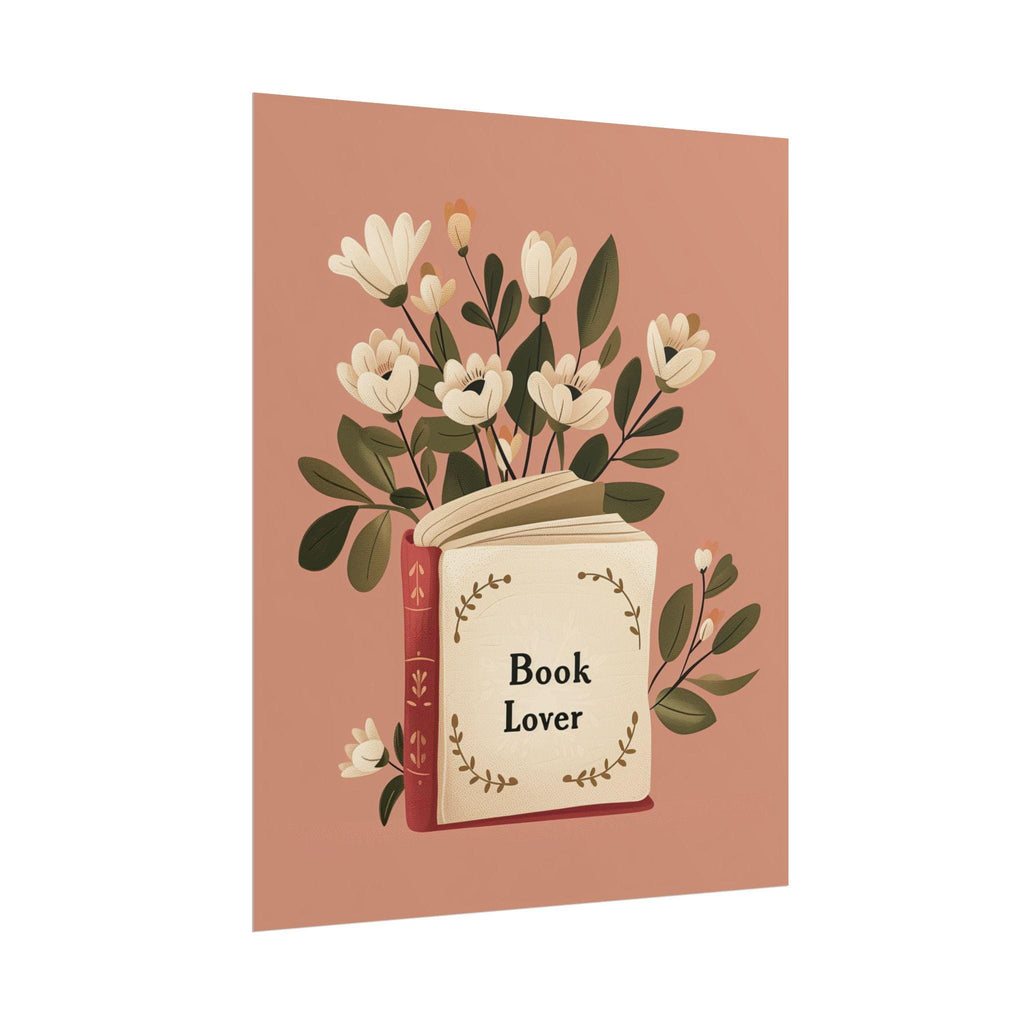 Book Lover Wall Art Print- Floral Bookish Decor