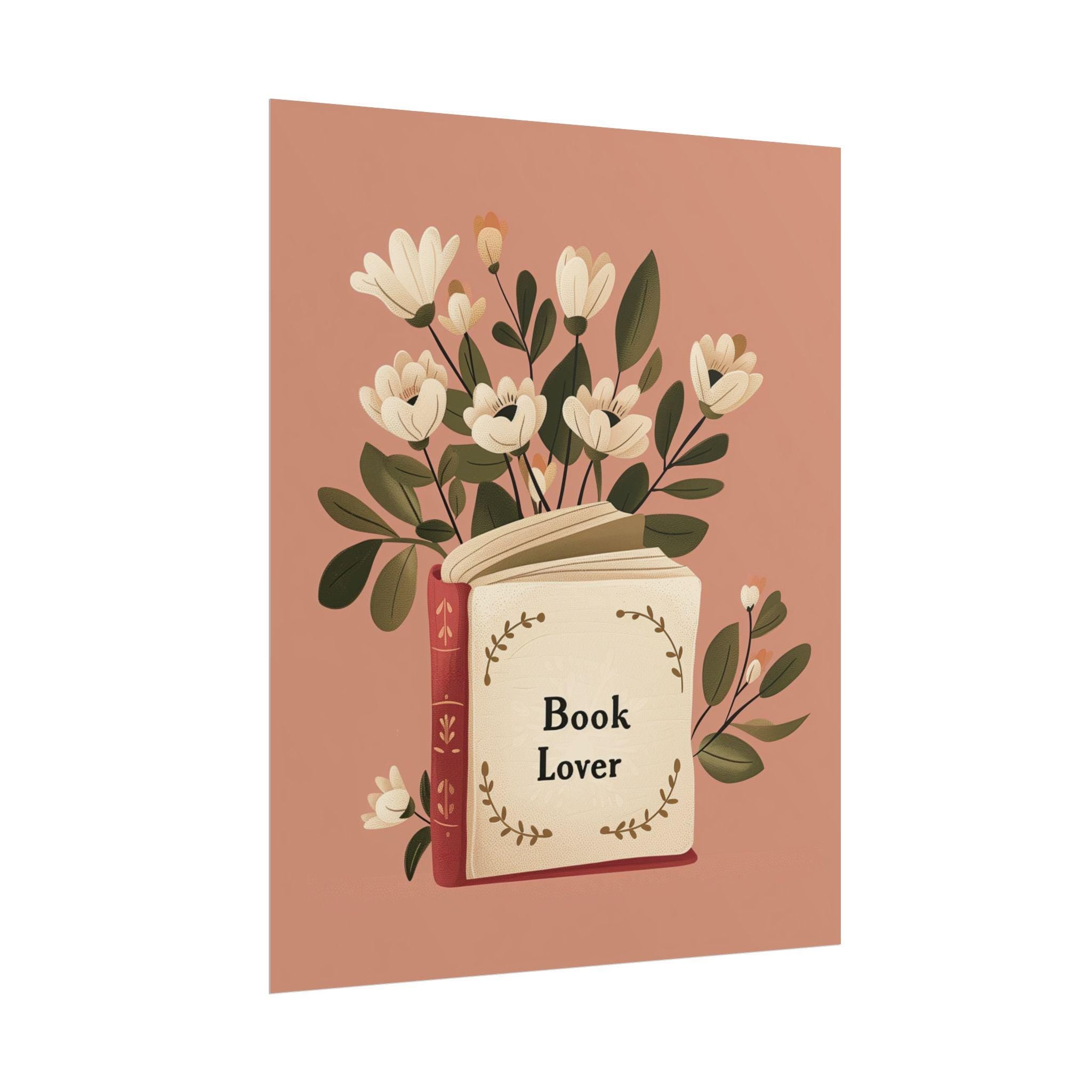 Book Lover Wall Art Print- Floral Bookish Decor