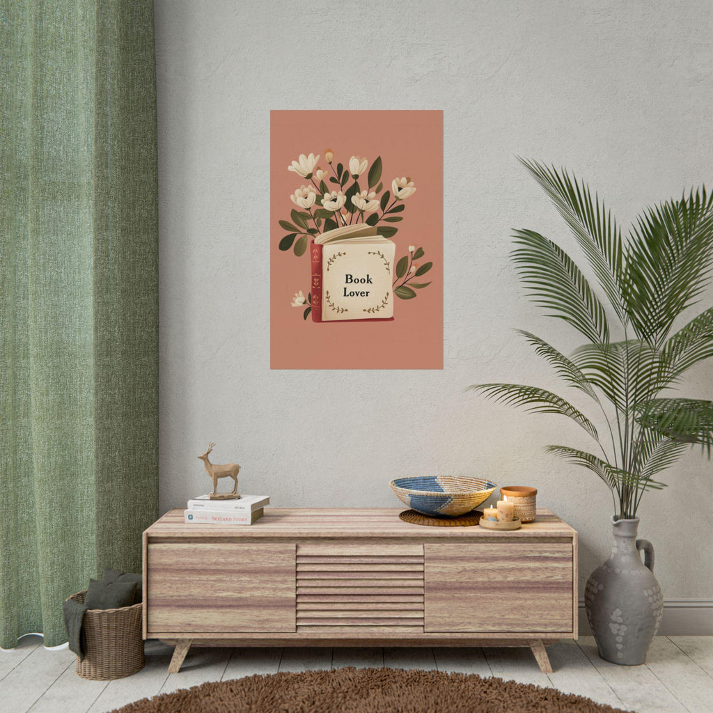 Book Lover Wall Art Print- Floral Bookish Decor