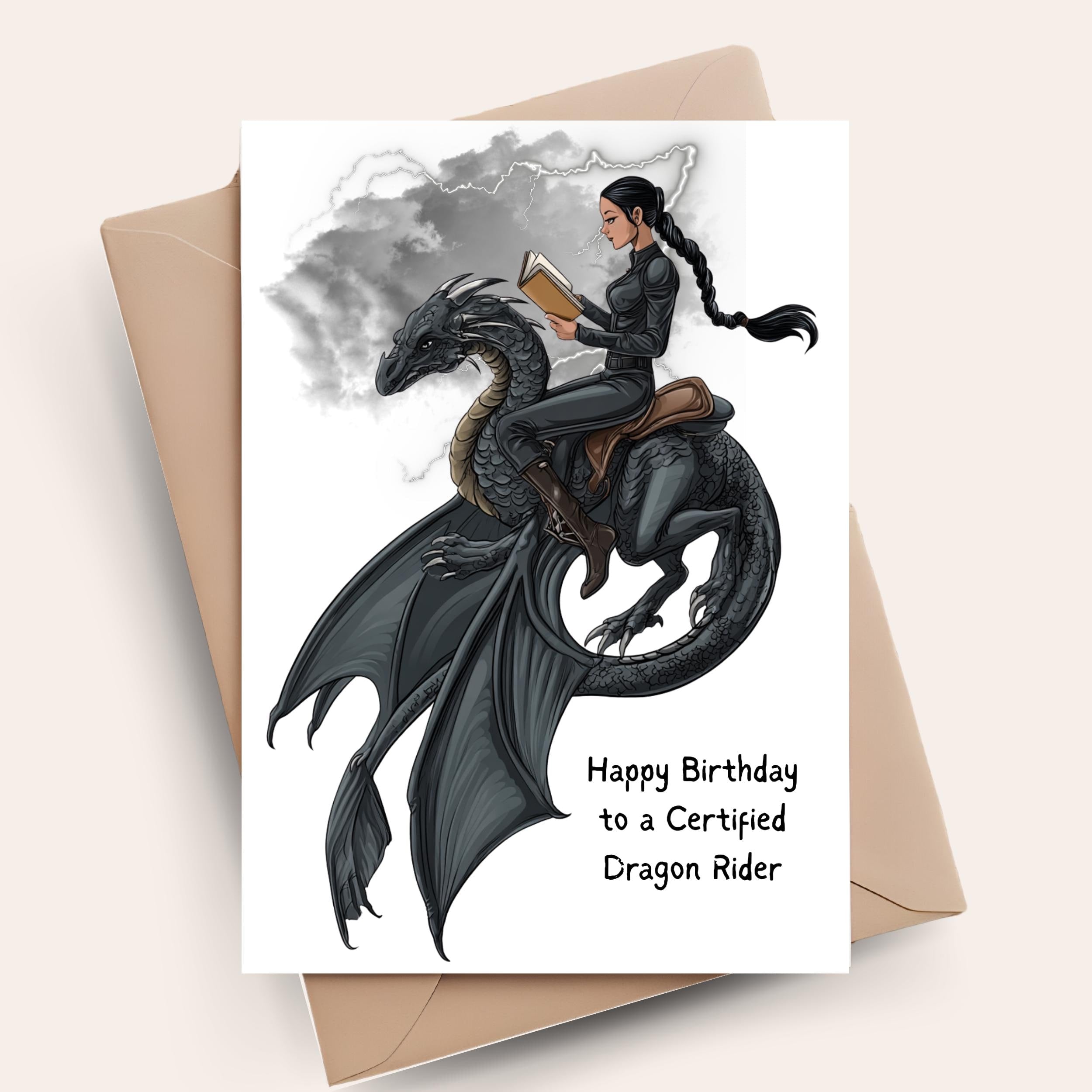 Fourth Wing Inspired Dragon Rider Card-Fantasy Reader Birthday Card