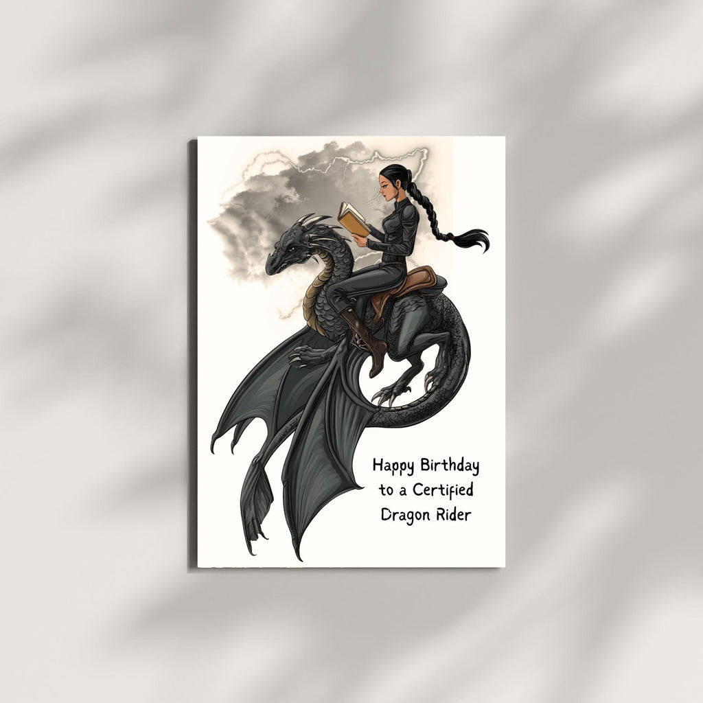 Fourth Wing Inspired Dragon Rider Card-Fantasy Reader Birthday Card