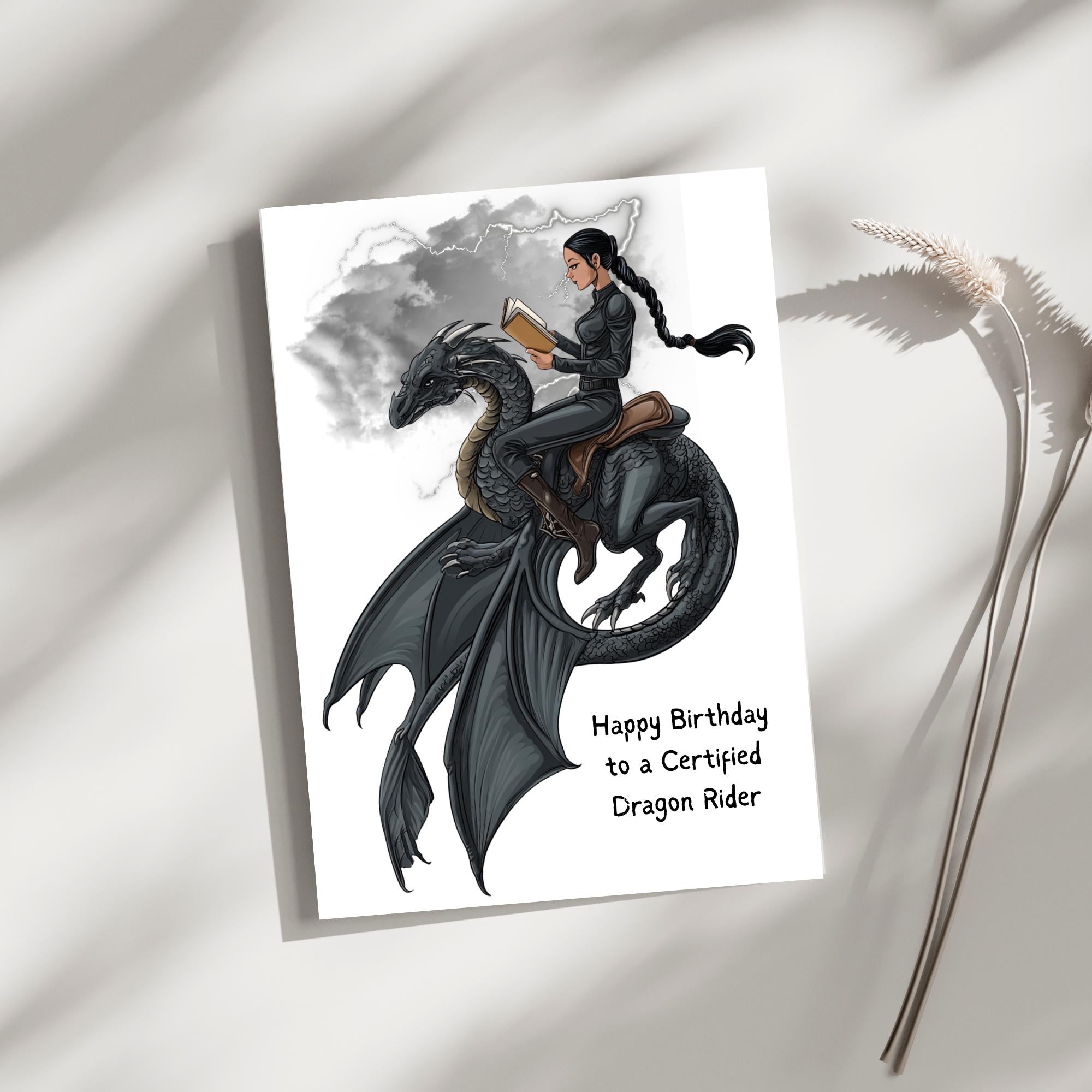 Fourth Wing Inspired Dragon Rider Card-Fantasy Reader Birthday Card