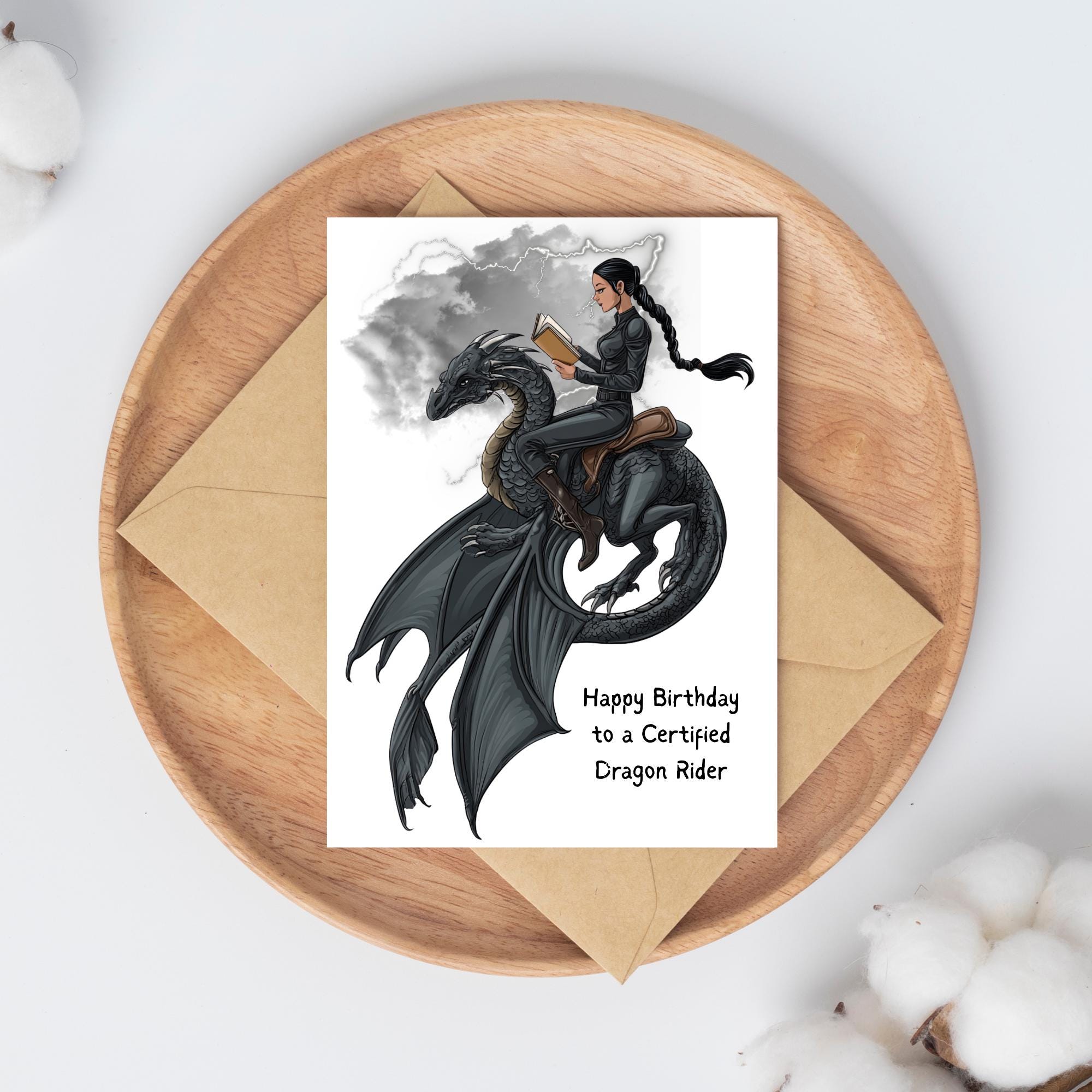 Fourth Wing Inspired Dragon Rider Card-Fantasy Reader Birthday Card