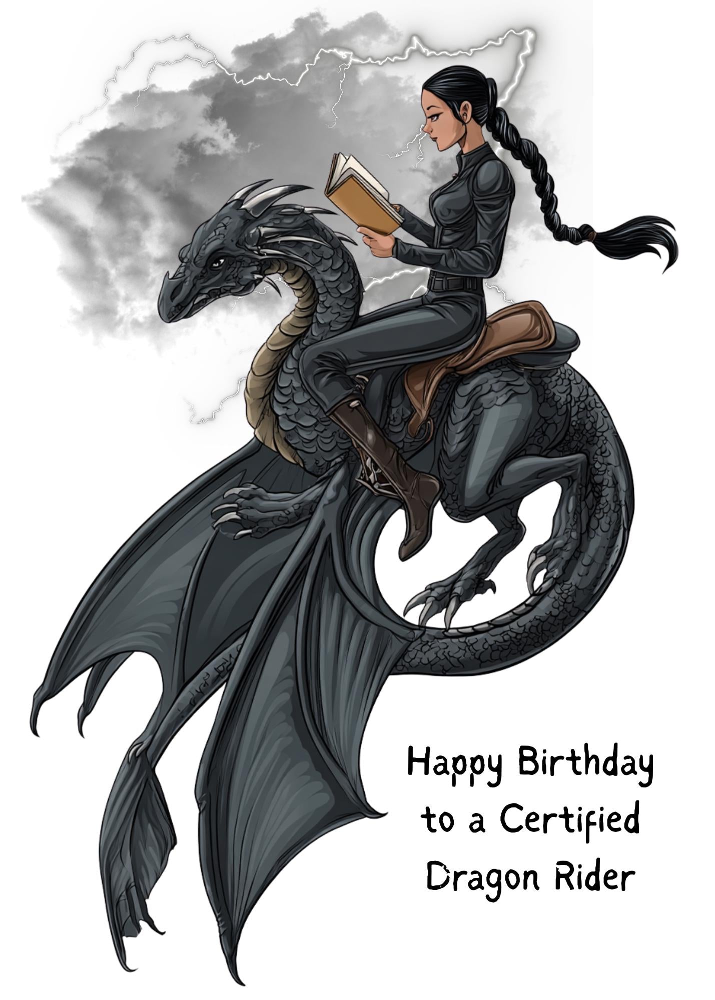 Fourth Wing Inspired Dragon Rider Card-Fantasy Reader Birthday Card