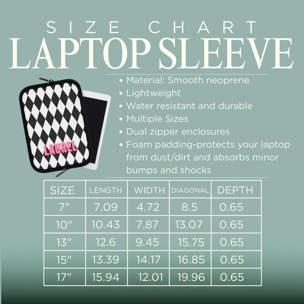 Personalized Laptop Sleeve-Neoprene Case Diamond Pattern