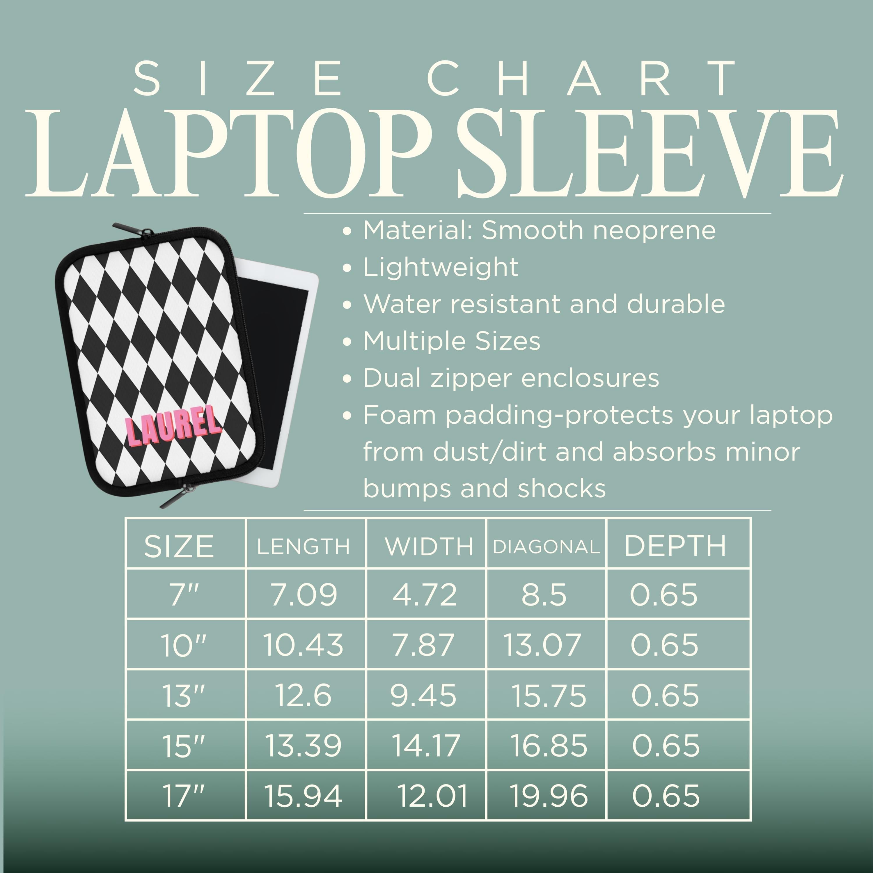 Personalized Laptop Sleeve-Neoprene Case Diamond Pattern