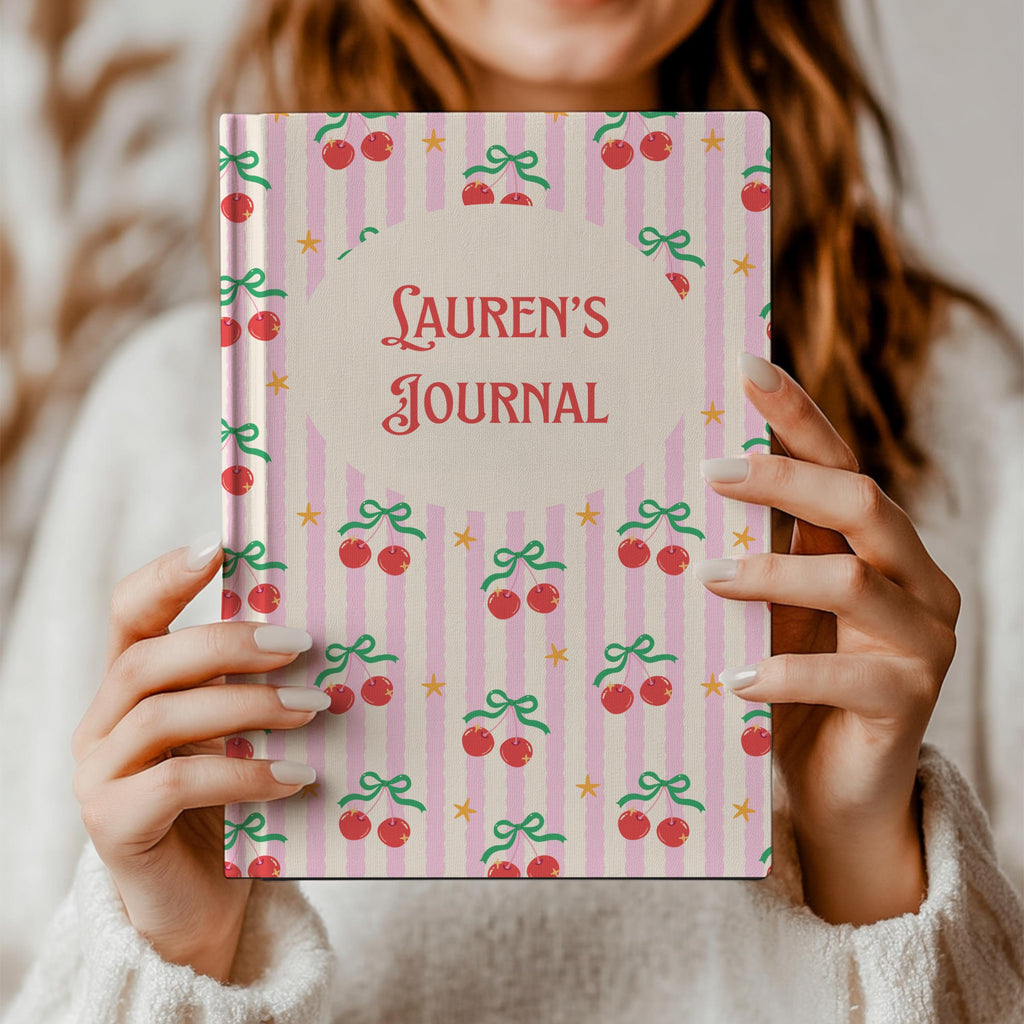 Personalized Cherry Journal Custom Name Notebook