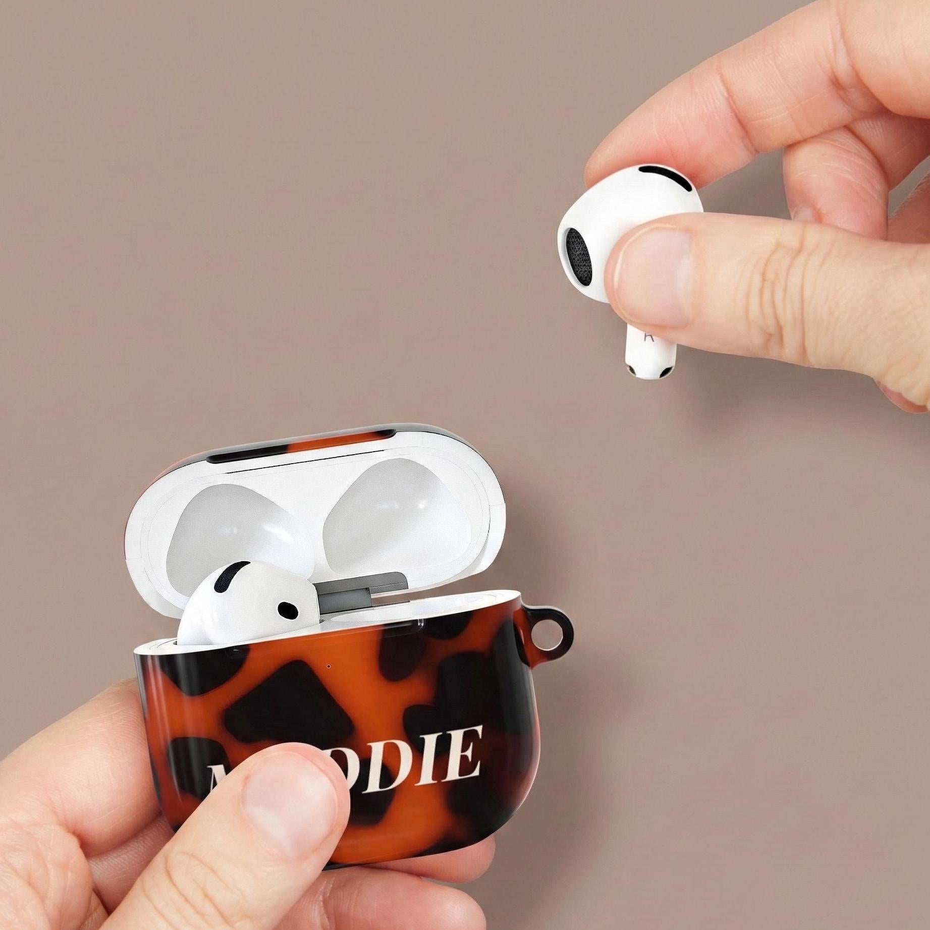 Custom Name AirPods Case Personalized Tortoiseshell