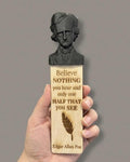 Edgar Allan Poe Bookmark with 3D Bust Top