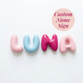 Custom Bubble Letter Name Sign 3D Printed Nursery Decor Personalized Wooden Name Plaque Pastel Wall Decor Baby Gift
