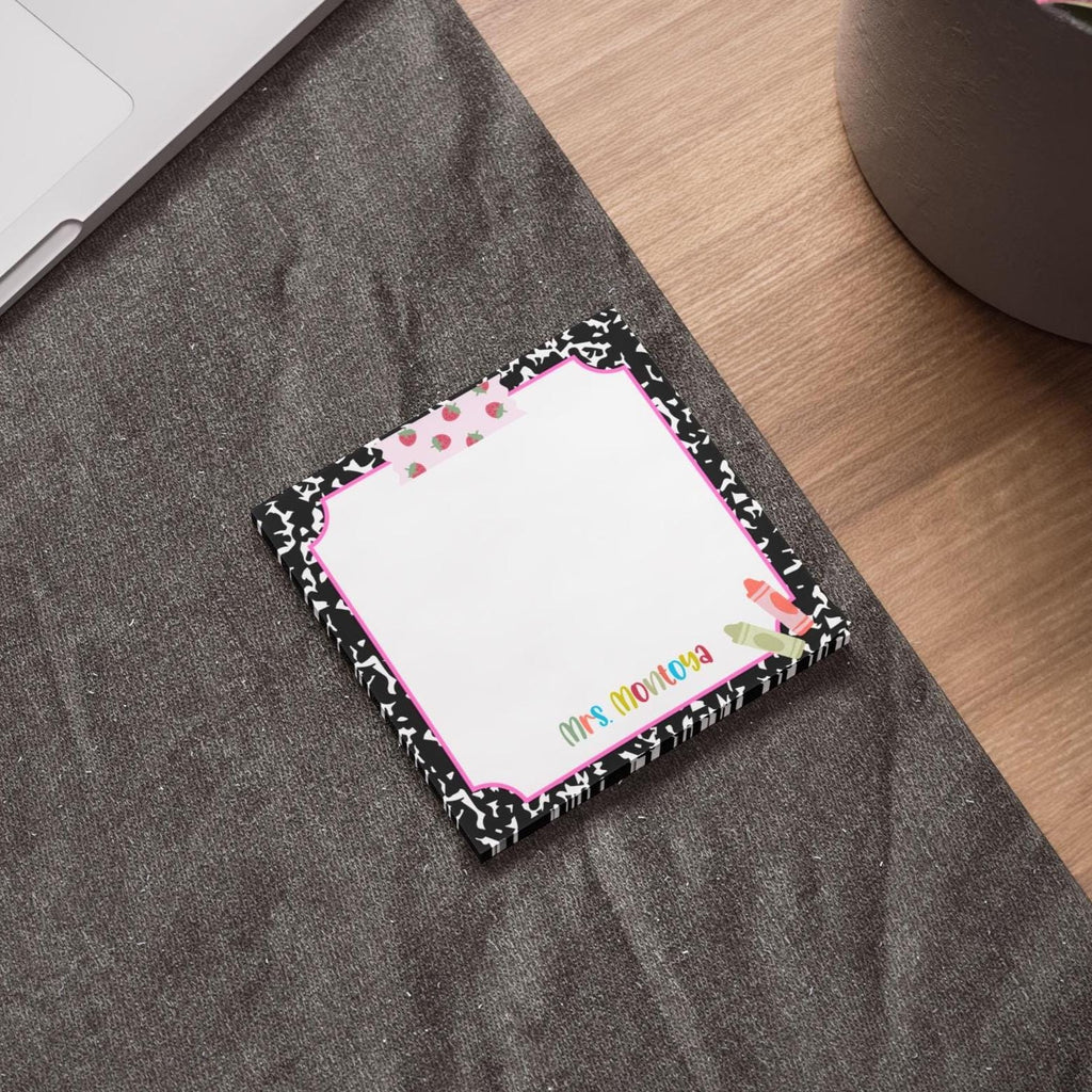 Personalized Teacher Sticky Notes-Custom Name Post Its