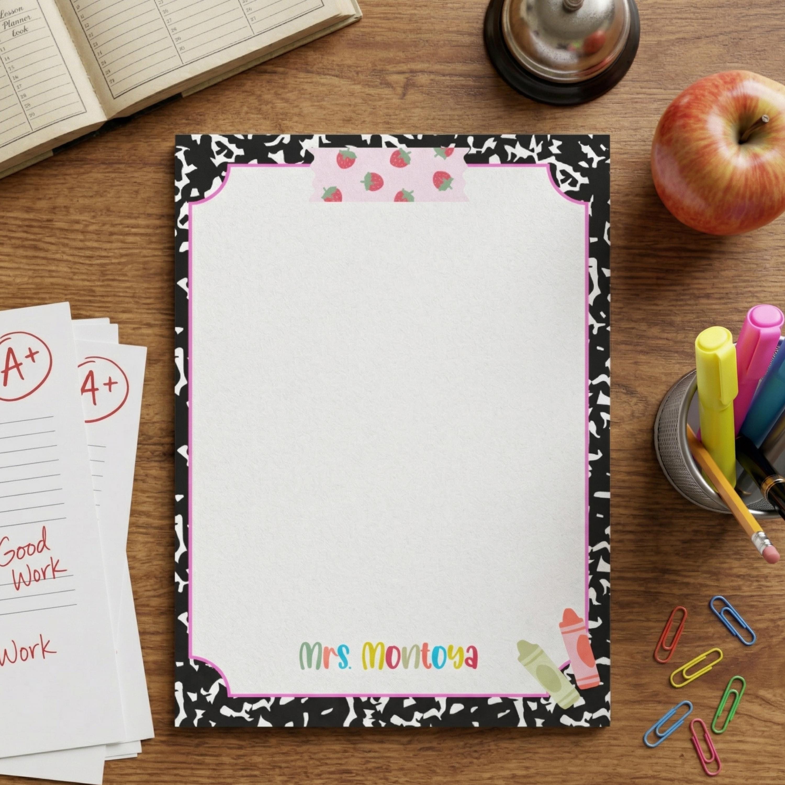 Personalized Teacher Sticky Notes-Custom Name Post Its