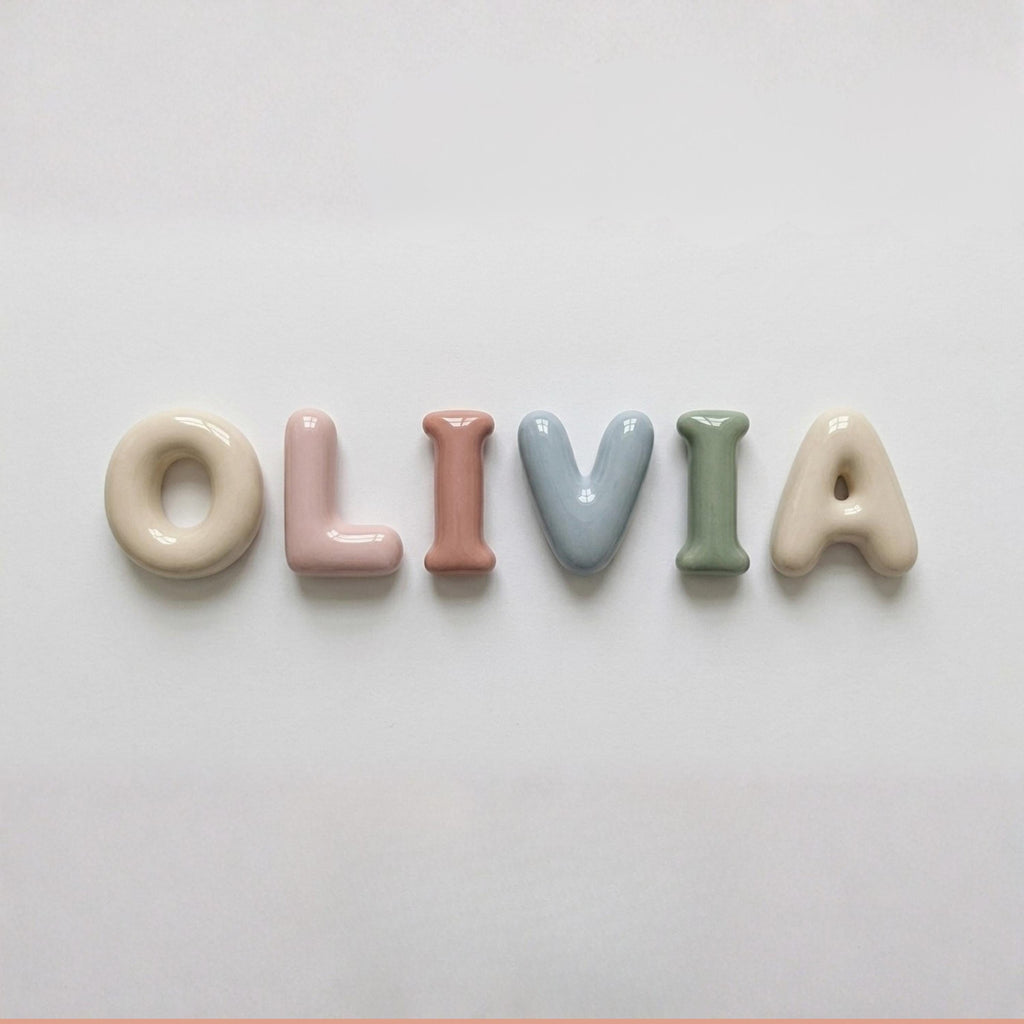 Custom Bubble Letter Name Sign 3D Printed Nursery Decor Personalized Wooden Name Plaque Pastel Wall Decor Baby Gift