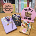 Custom Blind Date with a Book Bundle 3 Book Big Box with Personalized Library Sign
