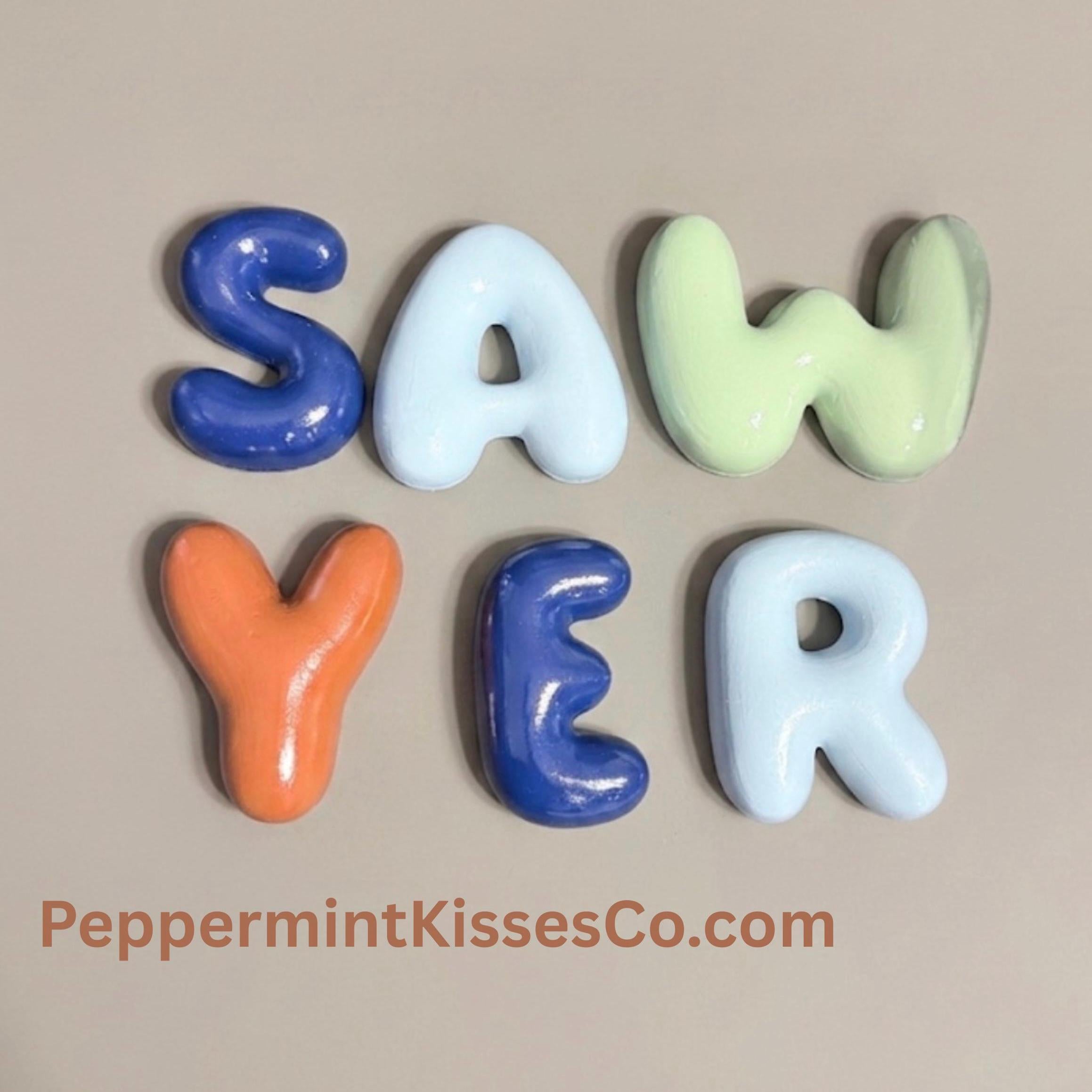 Custom Bubble Letter Name Sign 3D Printed Nursery Decor Personalized Wooden Name Plaque Pastel Wall Decor Baby Gift