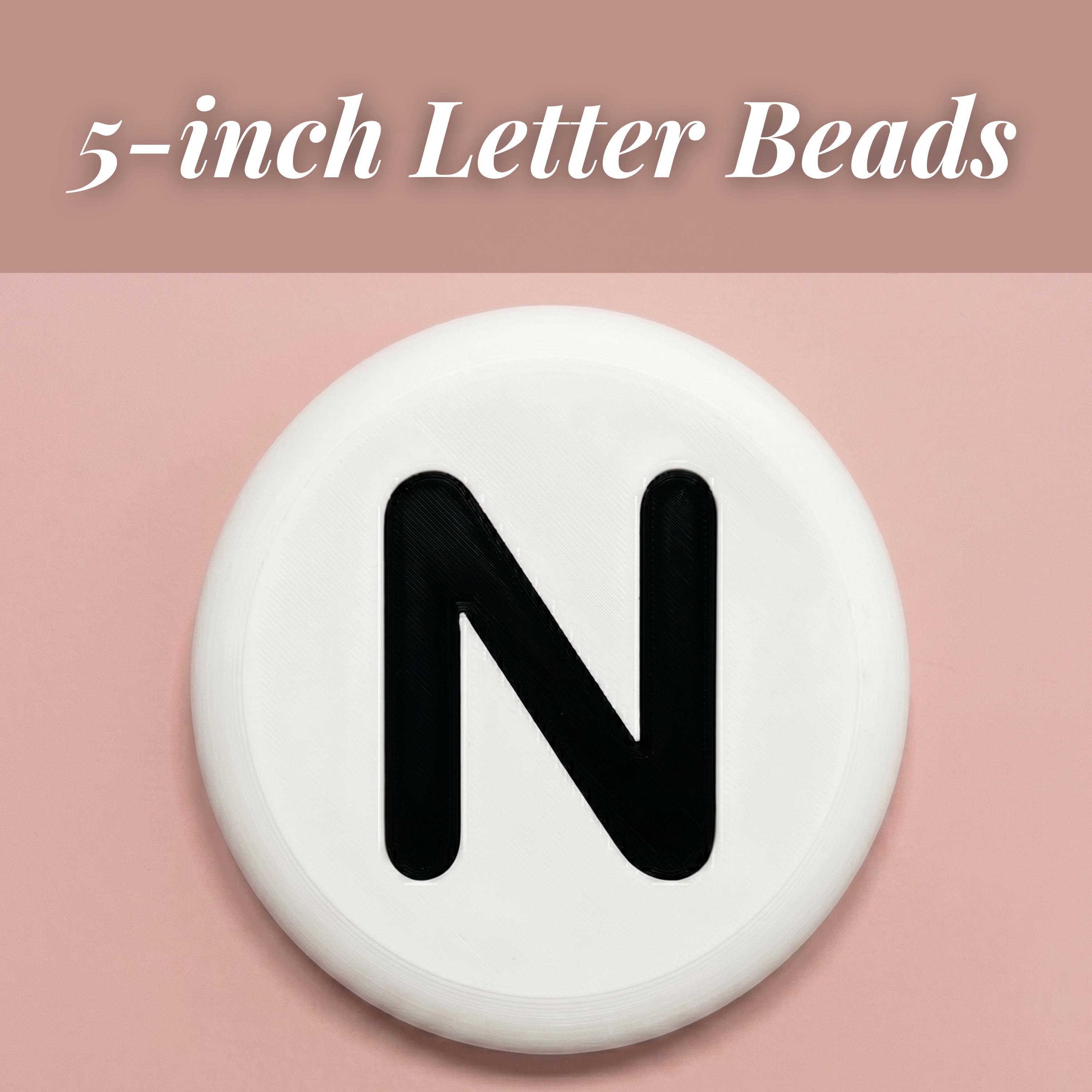 Personalized 3D Printed Letter Beads Custom Name Garland Letters 5 Inch Hanging Alphabet and Number Beads for Nursery Decor Playroom Banner