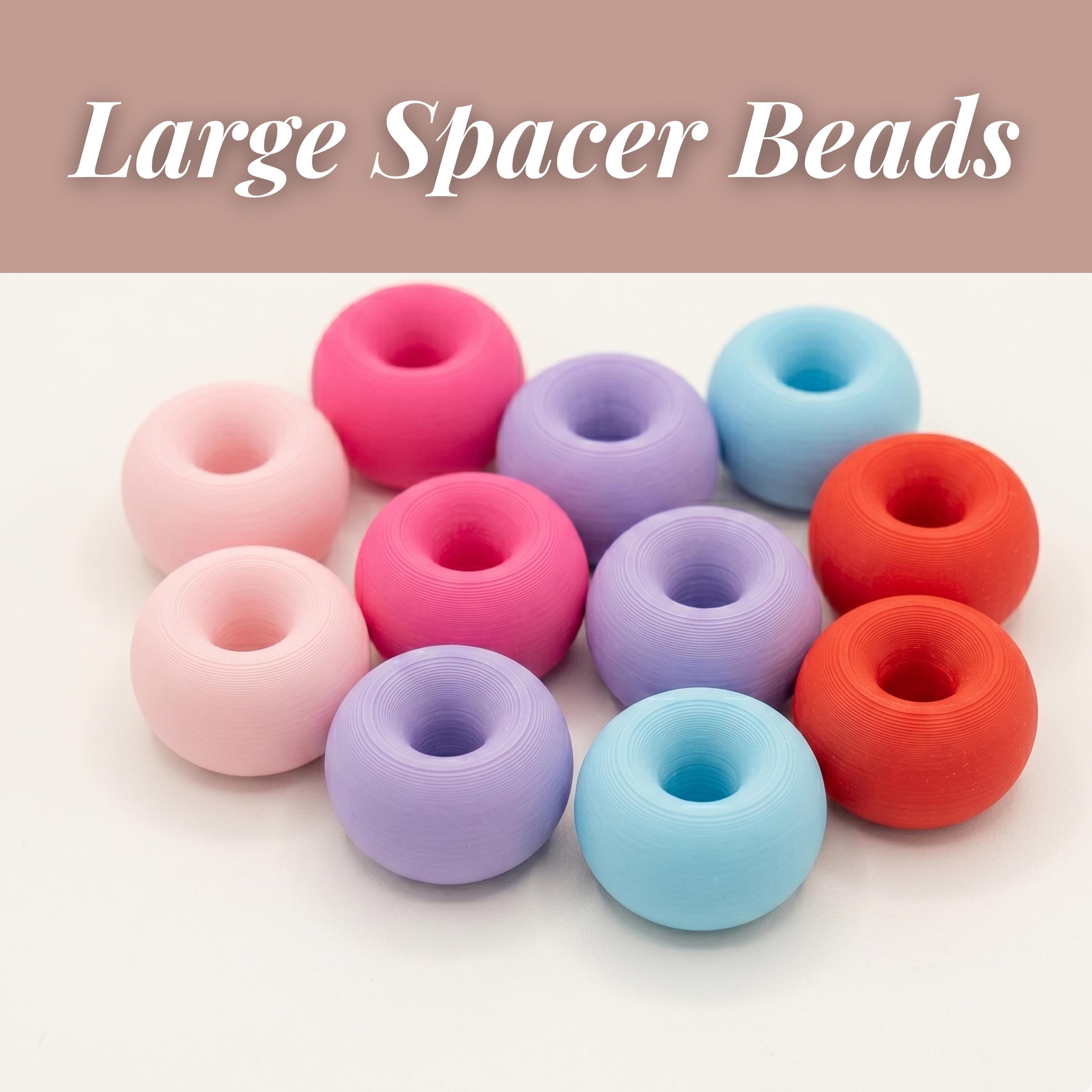 Large Colorful Spacer Beads 3D Printed Round Beads Custom Nursery Garland Accessory Big Statement Spacer Beads Multiple Sizes