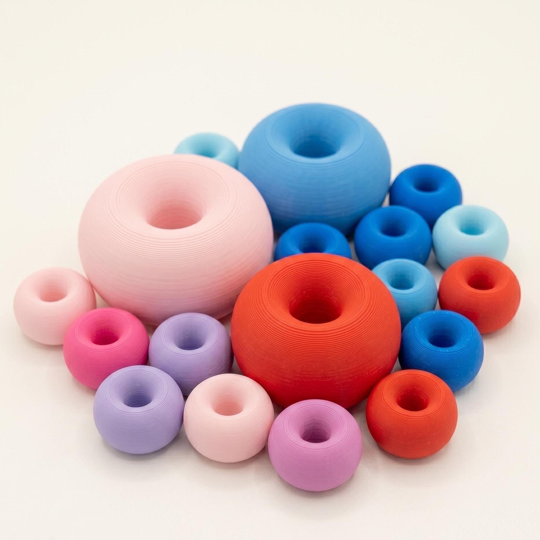 Large Colorful Spacer Beads 3D Printed Round Beads Custom Nursery Garland Accessory Big Statement Spacer Beads Multiple Sizes