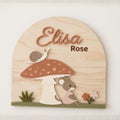 Personalized Woodland Nursery Name Sign Custom Kids Room Wall Art Wooden Name Plaque Little Mouse Playroom Decor Baby Name Sign
