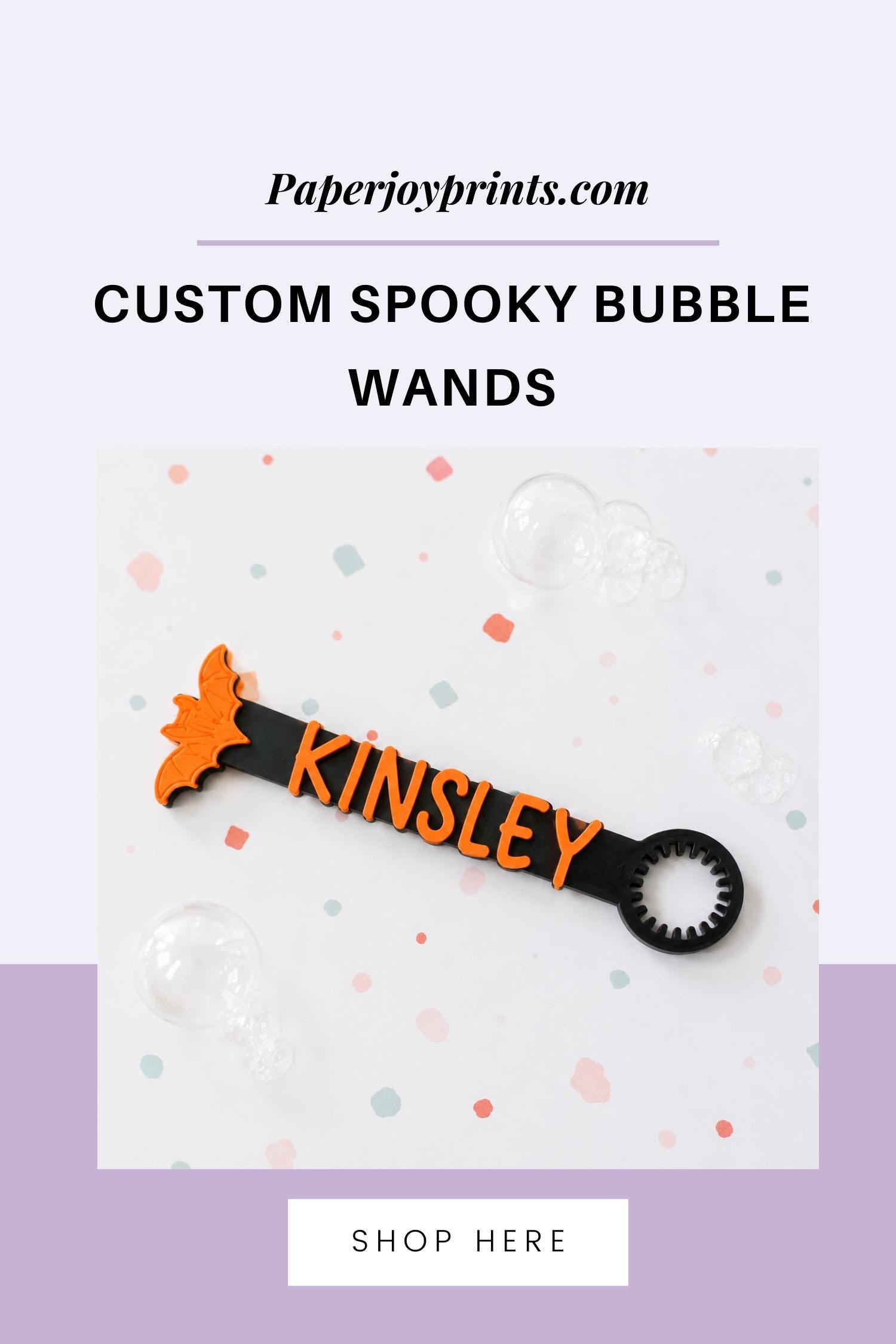 Personalized Halloween Bubble Wand Custom Name