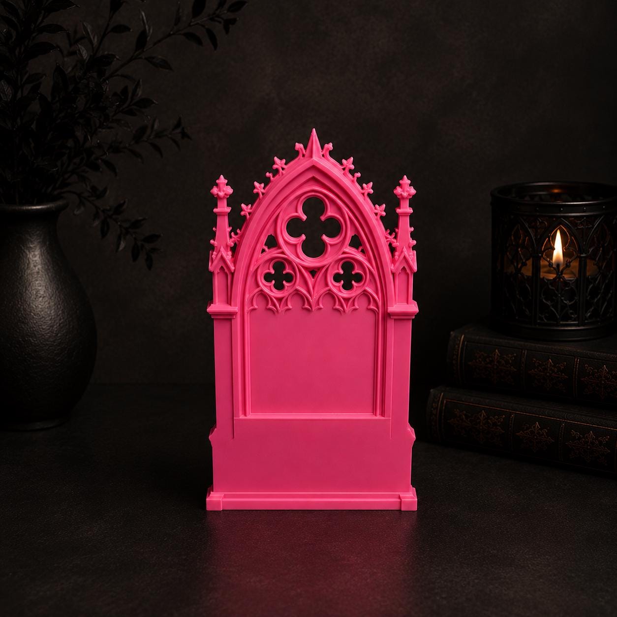 Gothic Reading Gift Cathedral Bookmark Holder Medieval Architecture Skull Design Dark Academia Desk Accessory Book Lover Collection Pointed Arches Quatrefoil Tracery Spire Details Premium Construction Functional Storage Solution Gothic Home