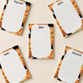Personalized Croissant Notepad Custom Name Memo Pad Teacher Gift Stationery Baker Kitchen Writing Paper Black Checkered Border Design Lined Grocery List Organizer Daily Task Planner Back To School College Supply French Bakery Theme Office