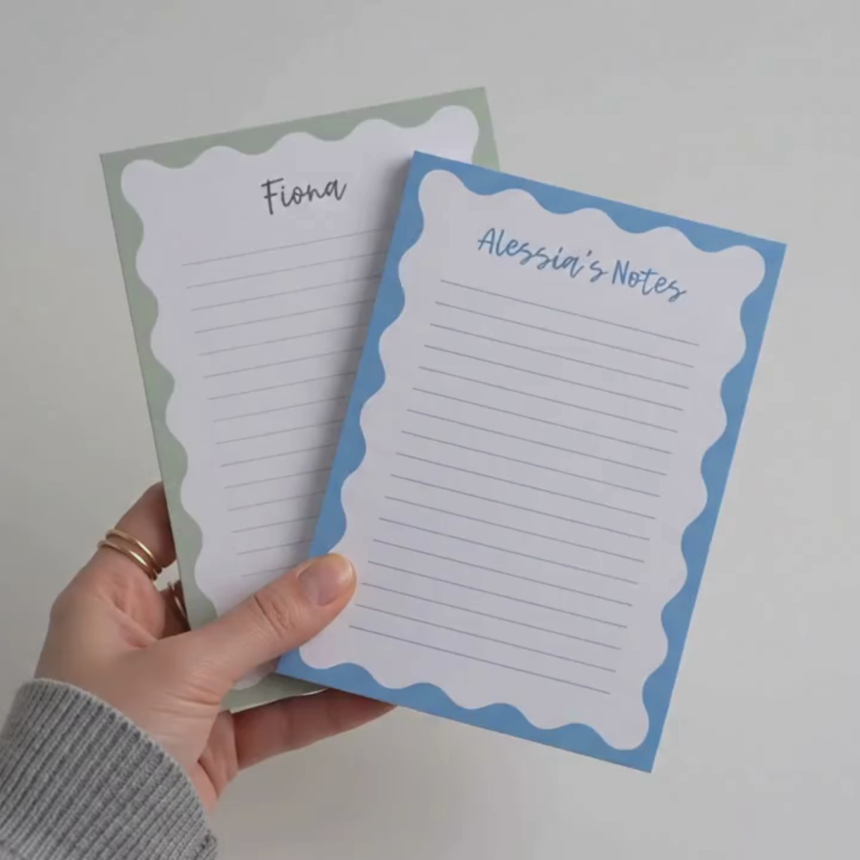 Personalized Scalloped Notepad Custom Name Notepad